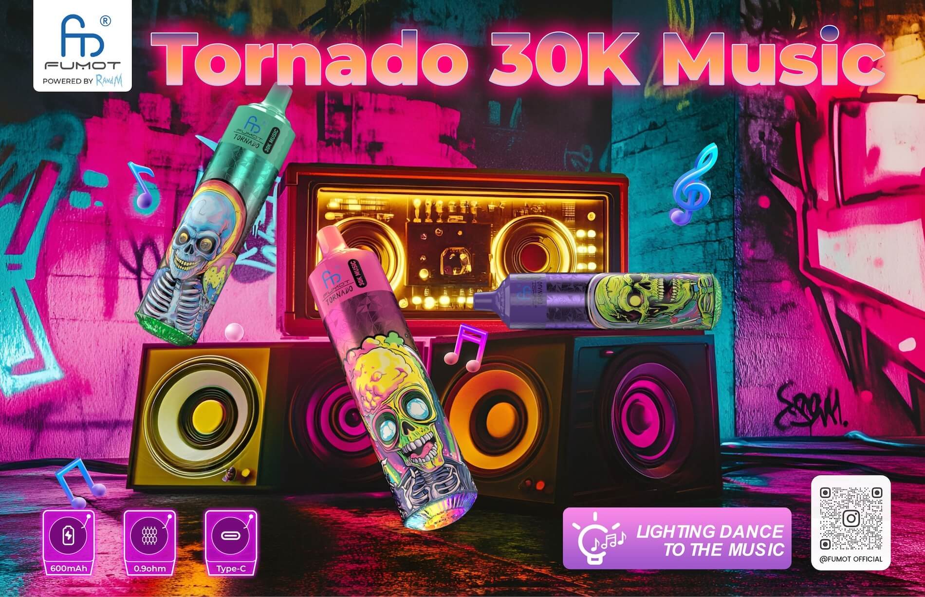 Fumot Tornado Music 30000 Puffs Günstige Einweg Vape Hagen